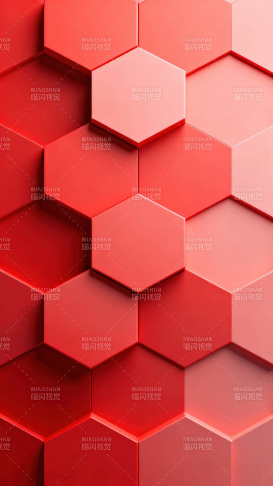 红色六边形图案背景图片