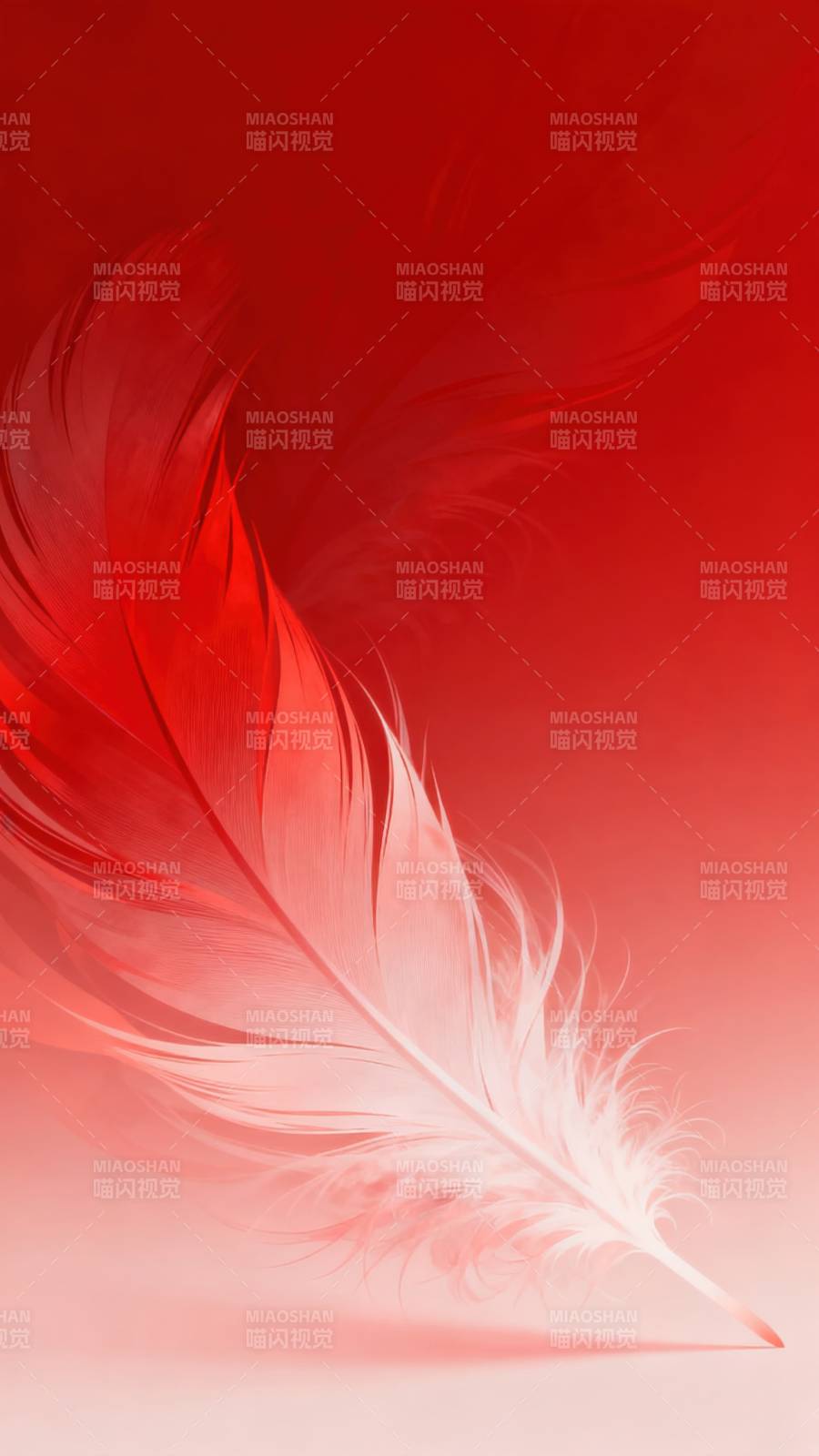 红色羽毛渐变背景图片