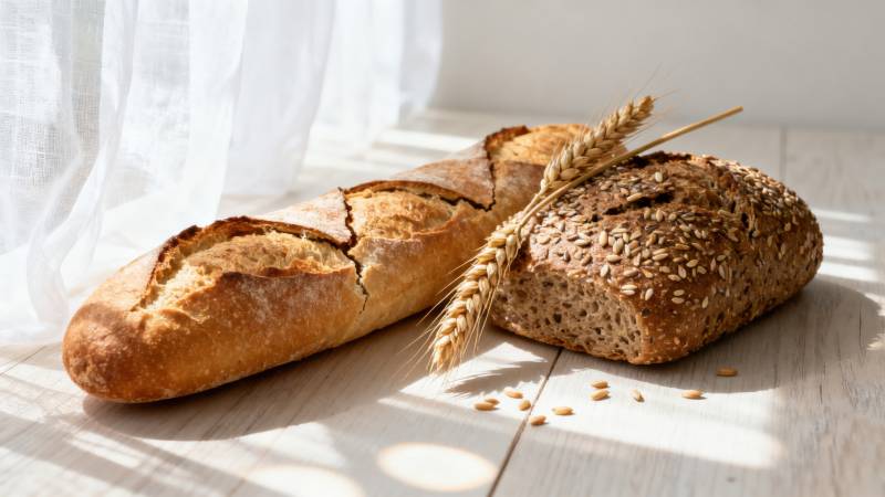 法式长棍与全麦面包图片