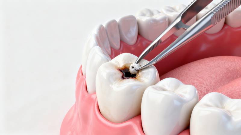 牙齿蛀牙补牙治疗过程图片