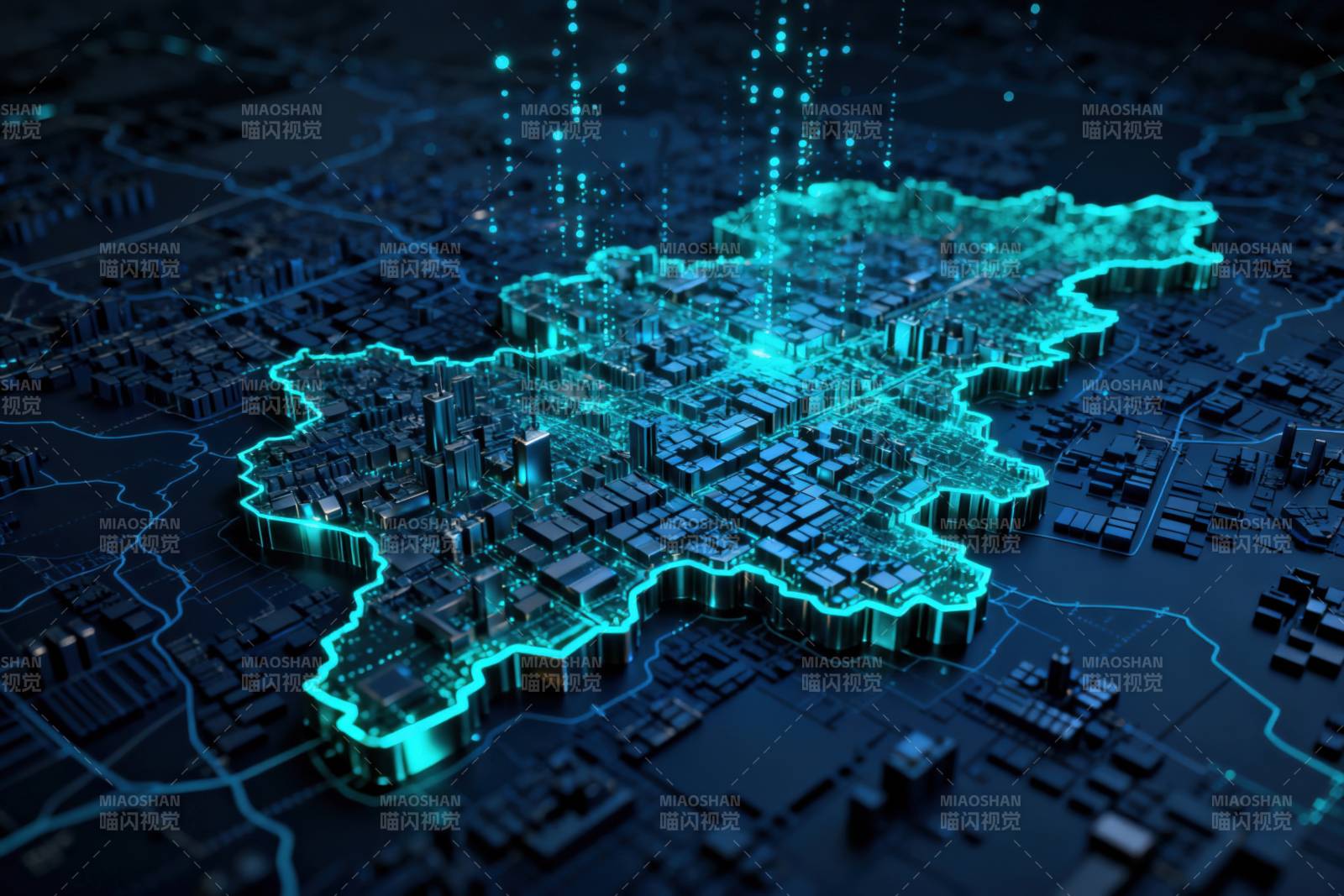 数字城市科技地图图片