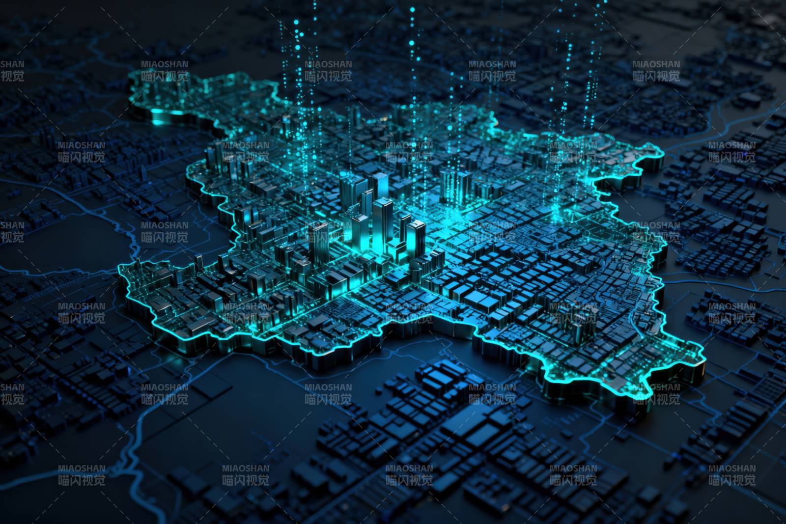 数字城市科技地图图片