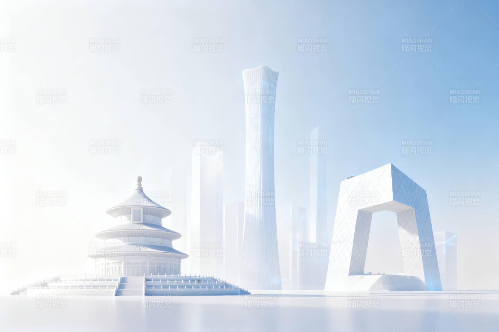 北京地标建筑艺术渲染图片