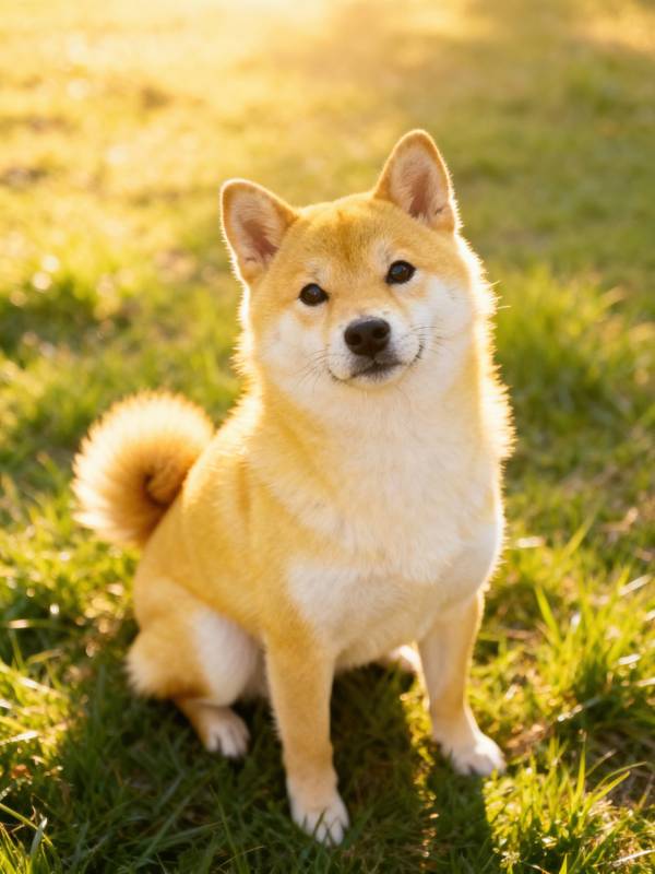 阳光下的可爱柴犬图片