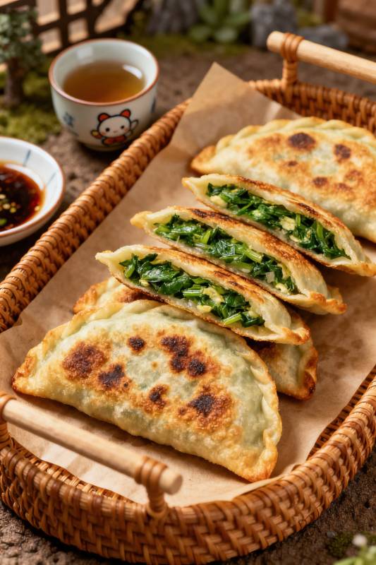 韭菜盒子传统美食图片