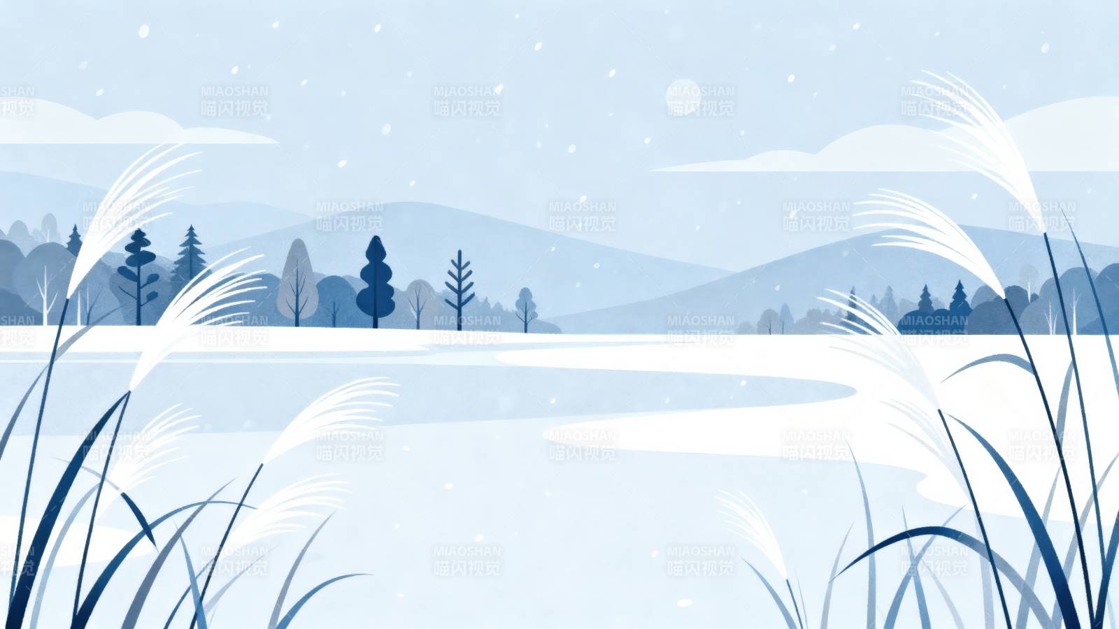 冬日雪景宁静自然图片