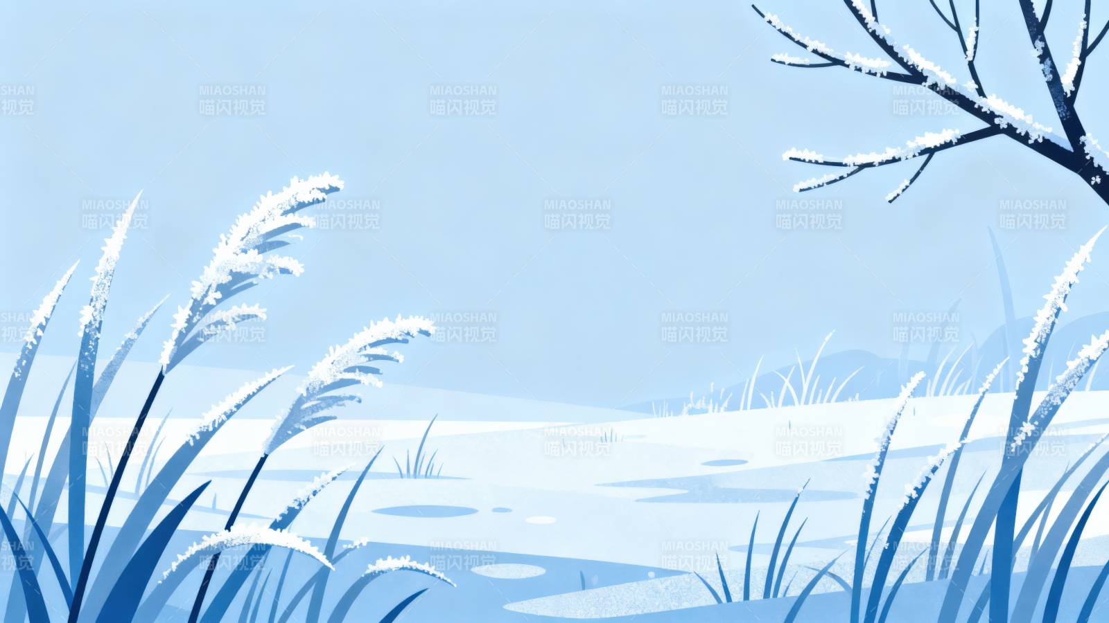 冬日雪地静谧景象图片