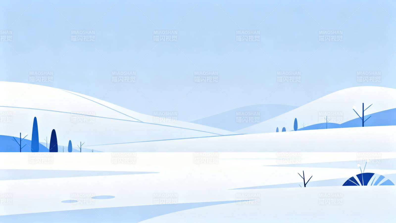 冬日雪原宁静风景图片