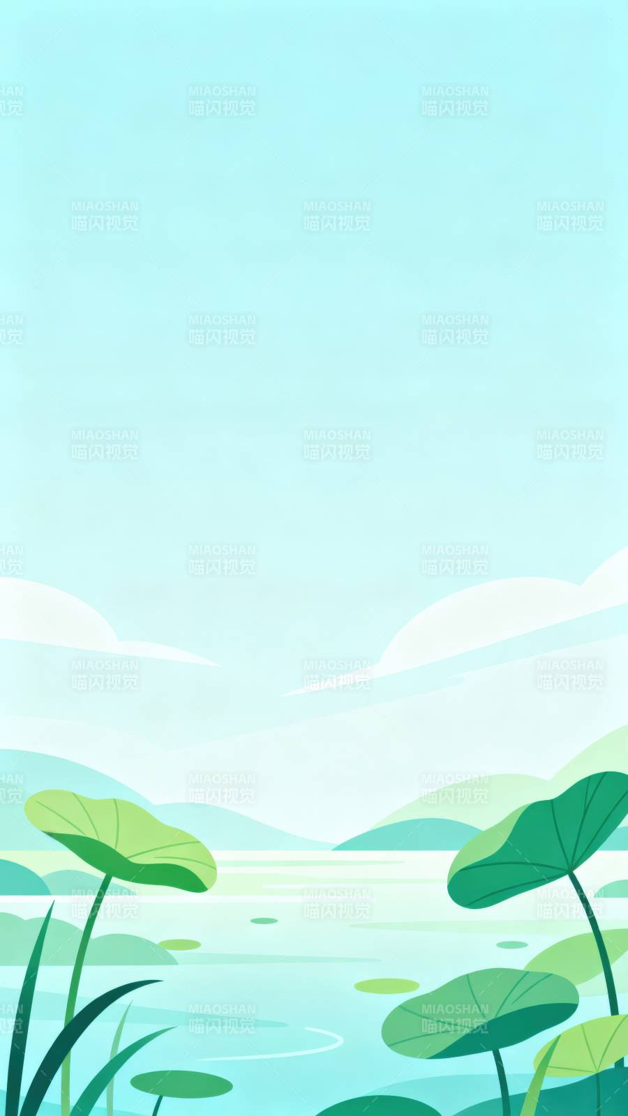 夏日荷塘静谧风光图片