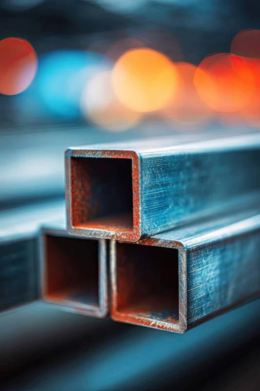 金属方管特写工业材料图片