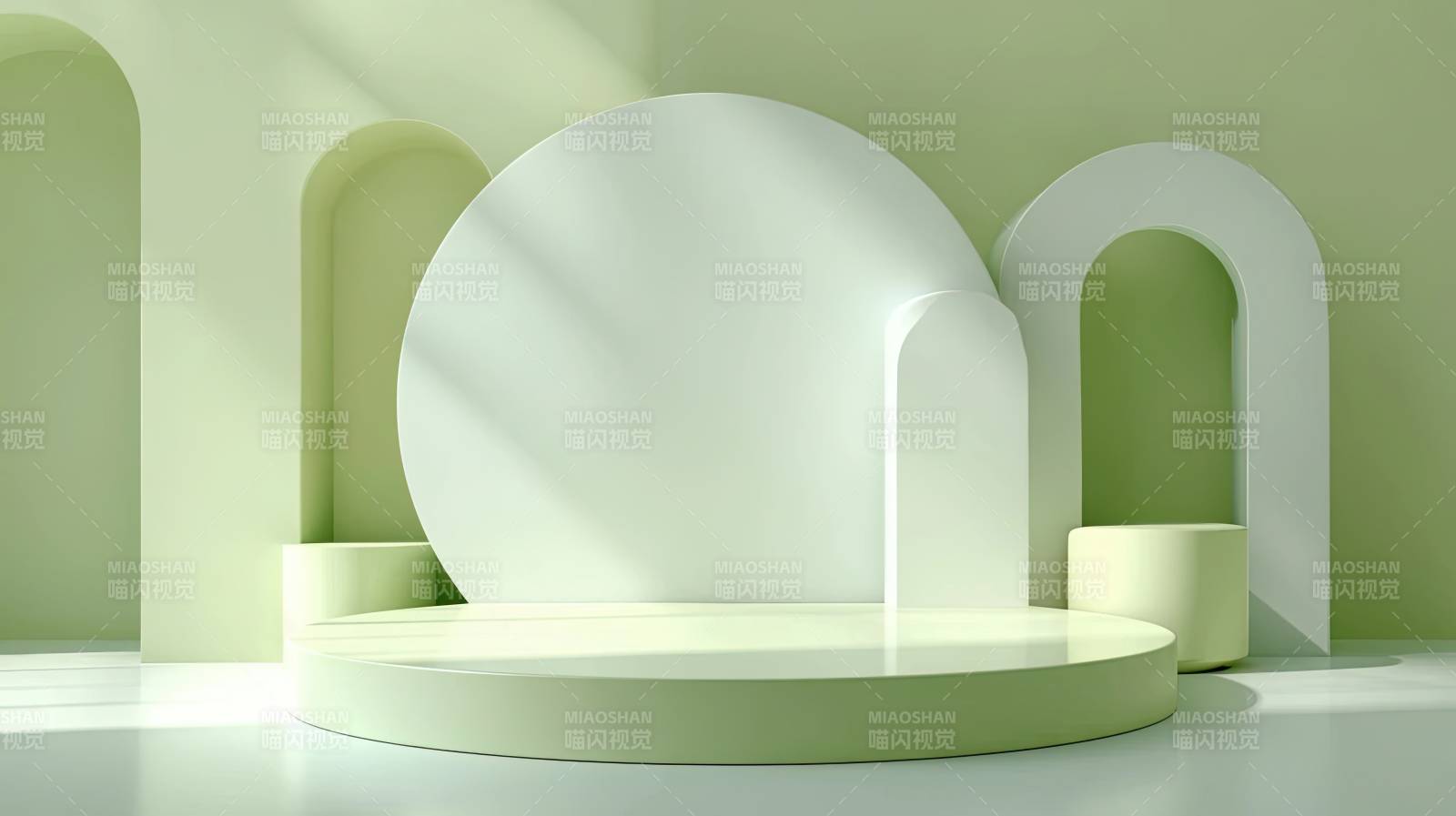 简约绿色几何空间设计图片