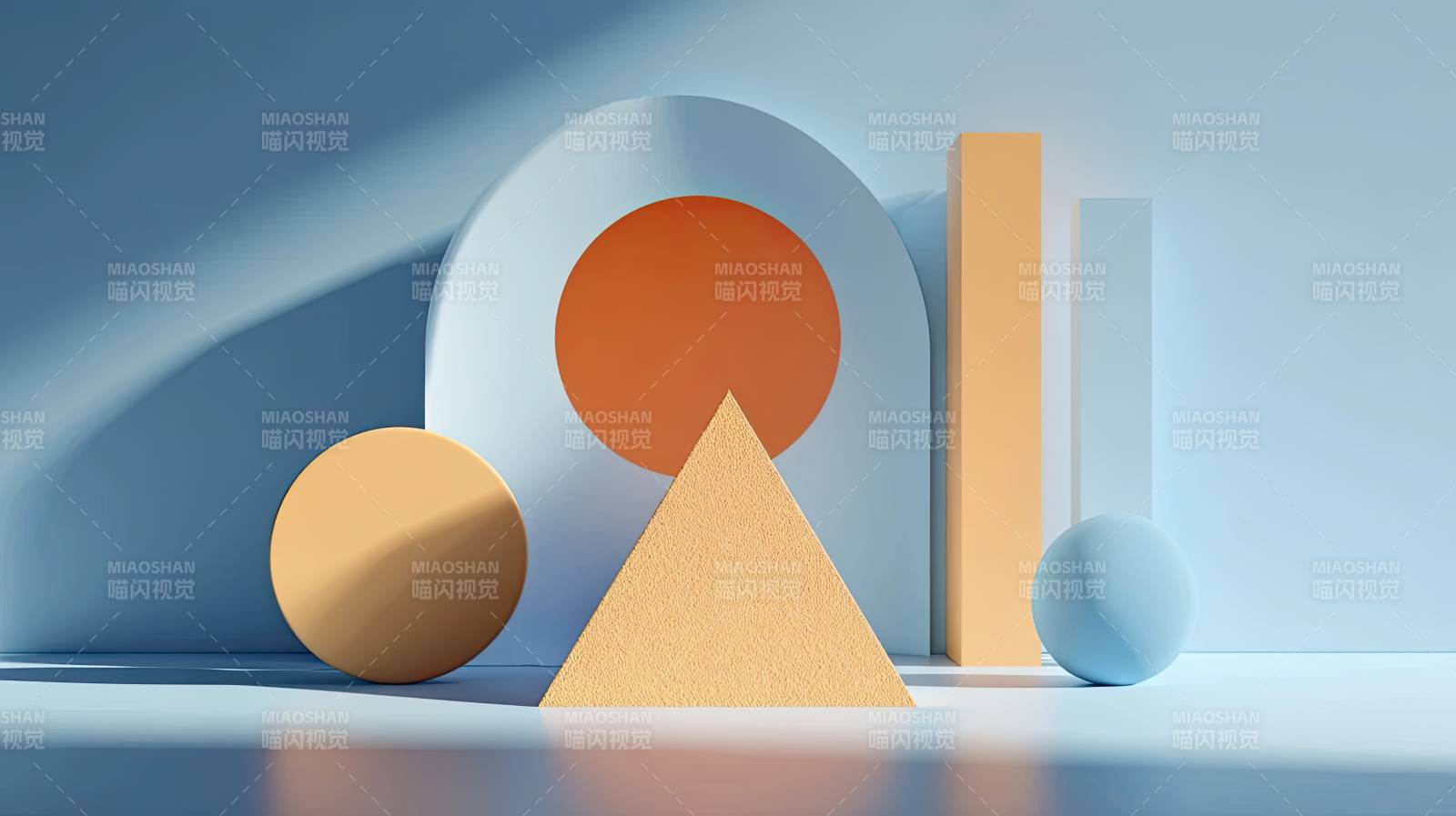 简约几何图形光影艺术展示图片