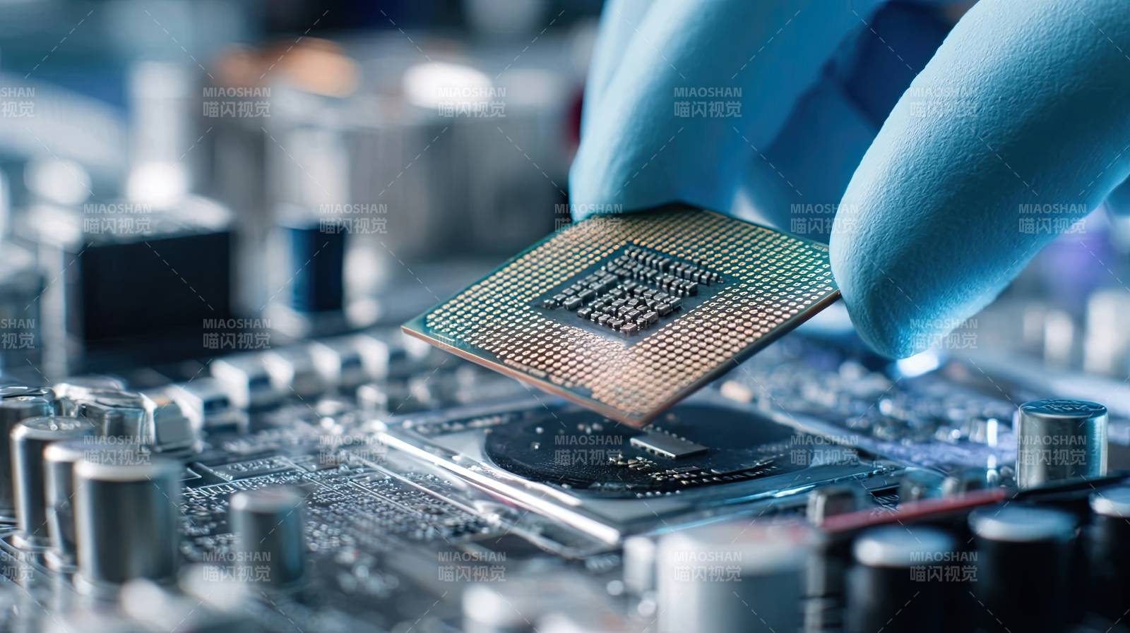 科技芯片安装特写图片