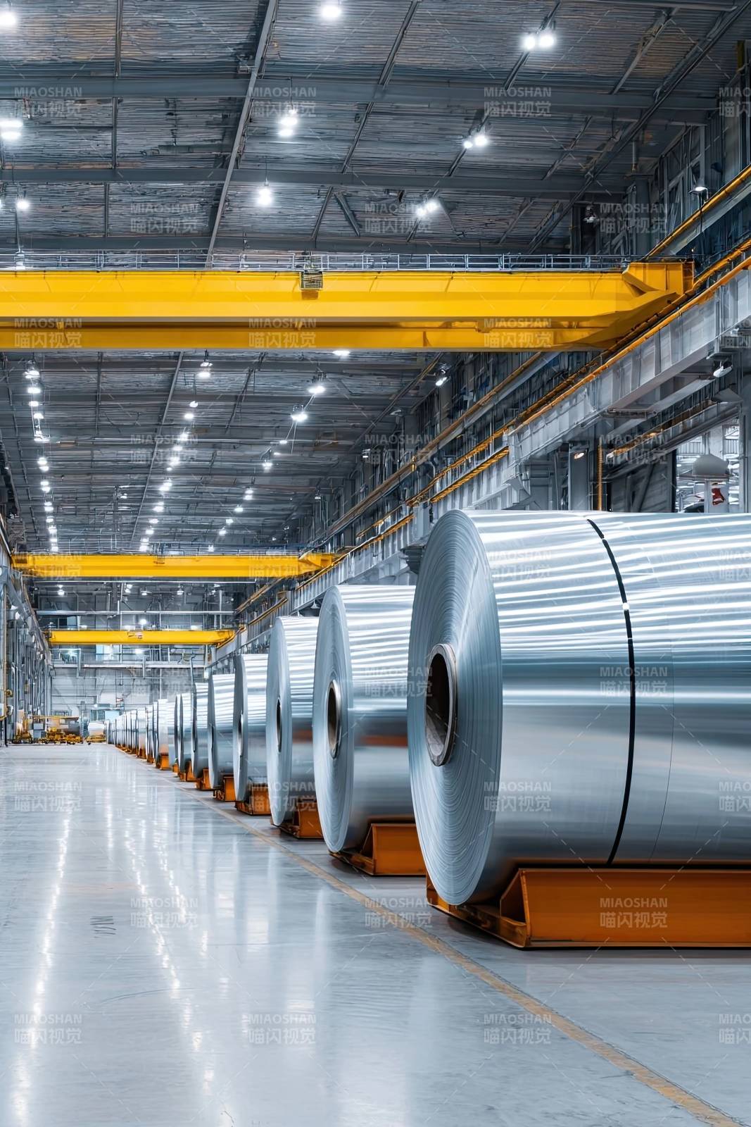 工厂车间大型金属卷材生产线图片