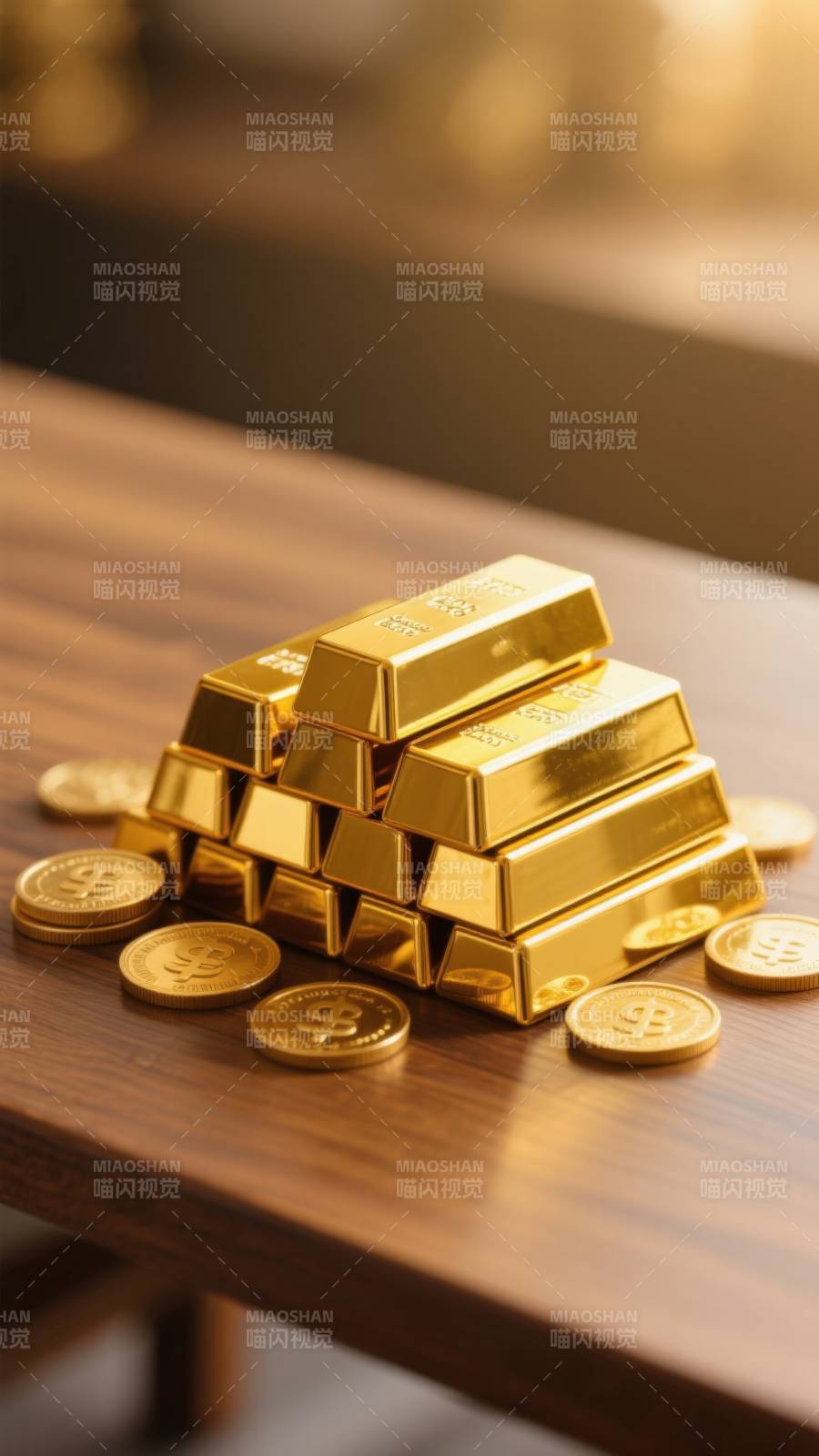 金条金币财富象征图片