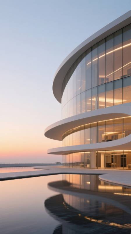 现代建筑玻璃幕墙日落图片