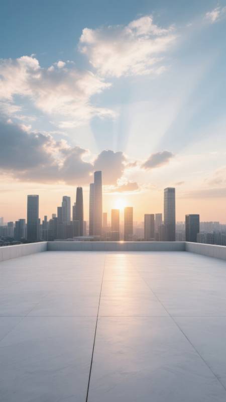 城市天际线日出美景图片