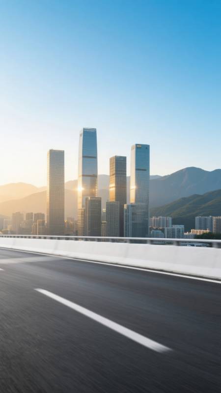 城市天际线与高架桥图片