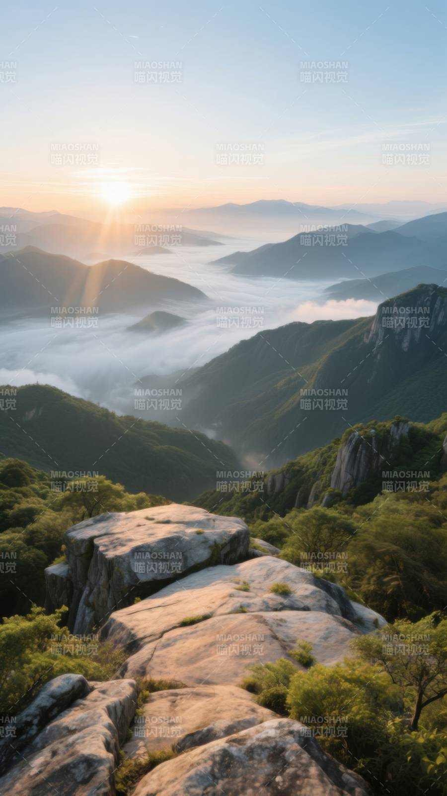 日出云海高山美景图片