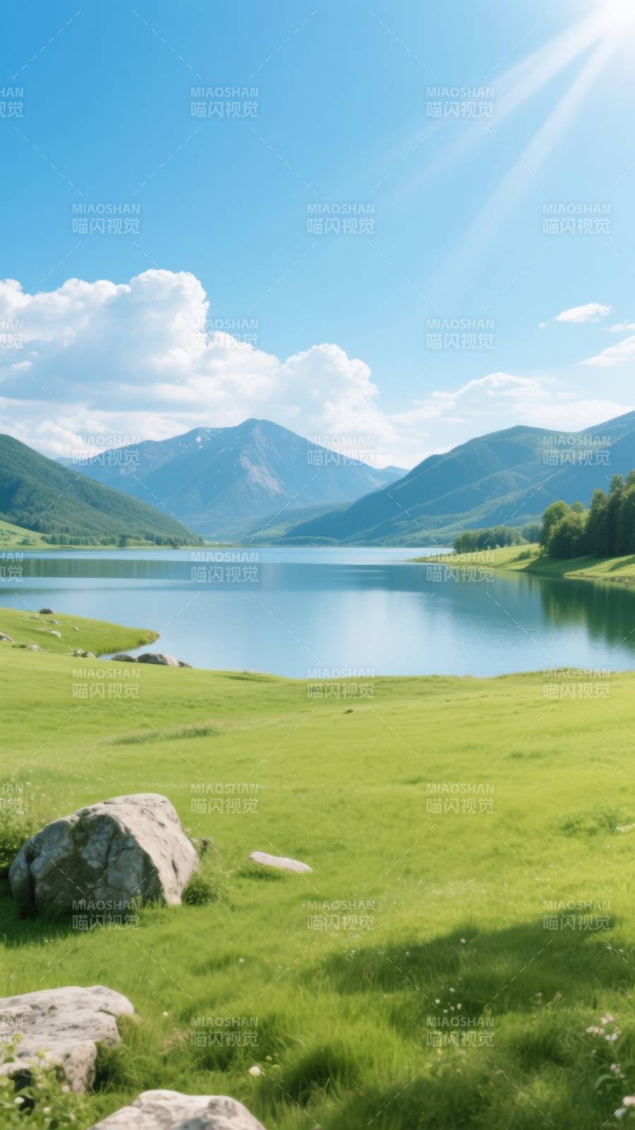 青山绿水湖泊风光图片