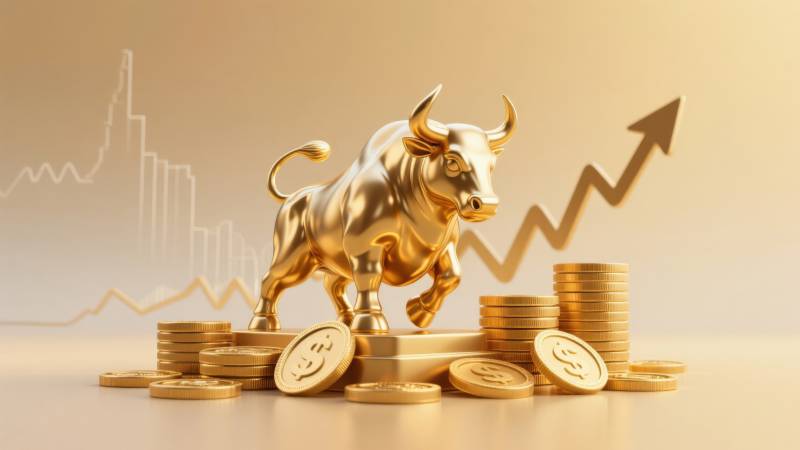 金色牛市金融增长图片