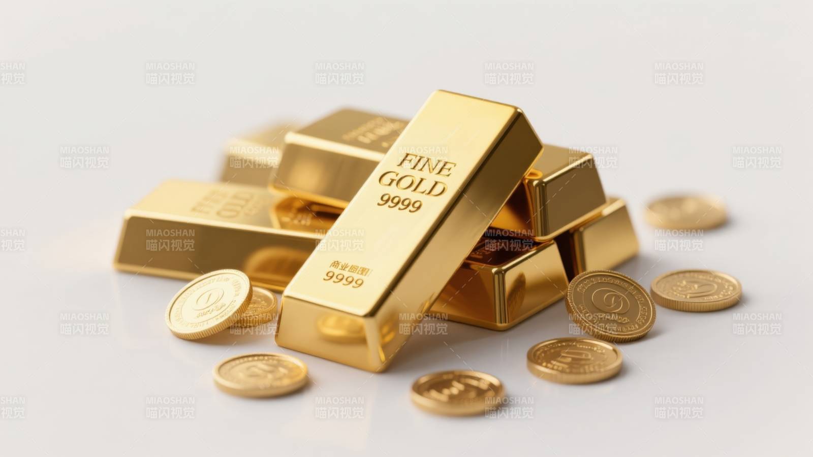 纯金金条金币展示图片