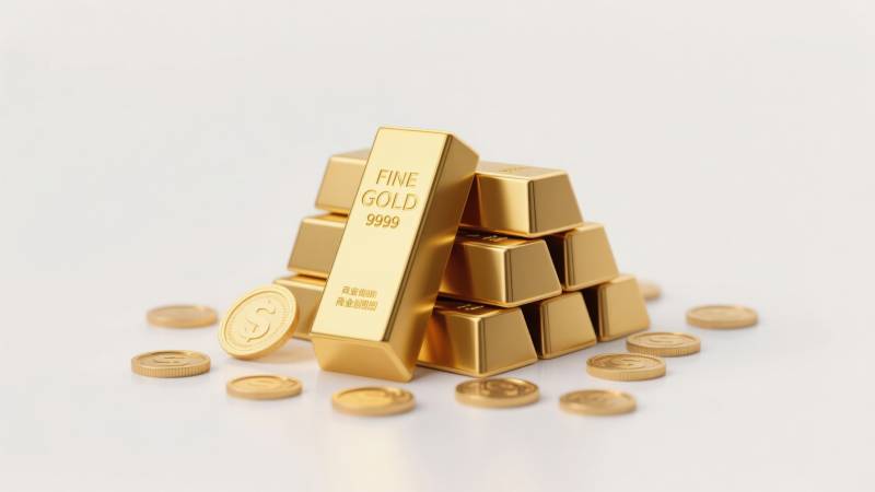 金条金币财富象征图片