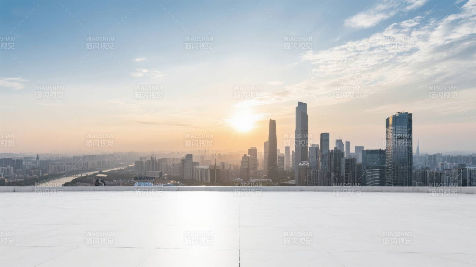 城市天际线日出美景图片