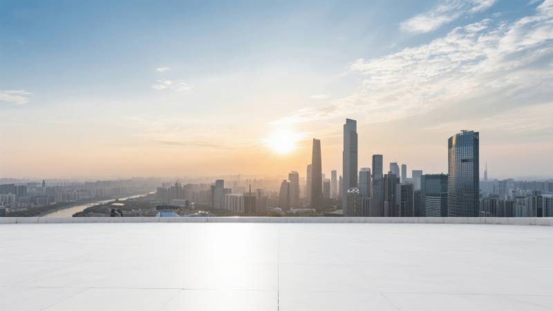 城市天际线日出美景图片