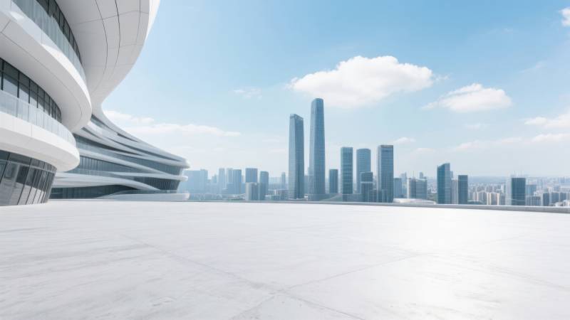 现代城市建筑与天空图片