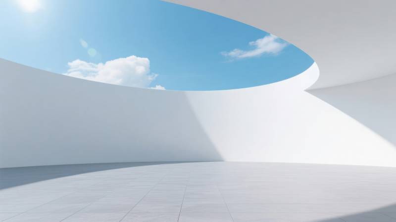 极简空间圆形天窗设计图片