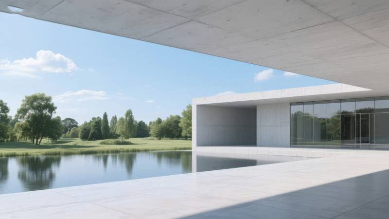 现代建筑与自然景观融合图片