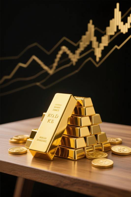 黄金金条与金融趋势图片