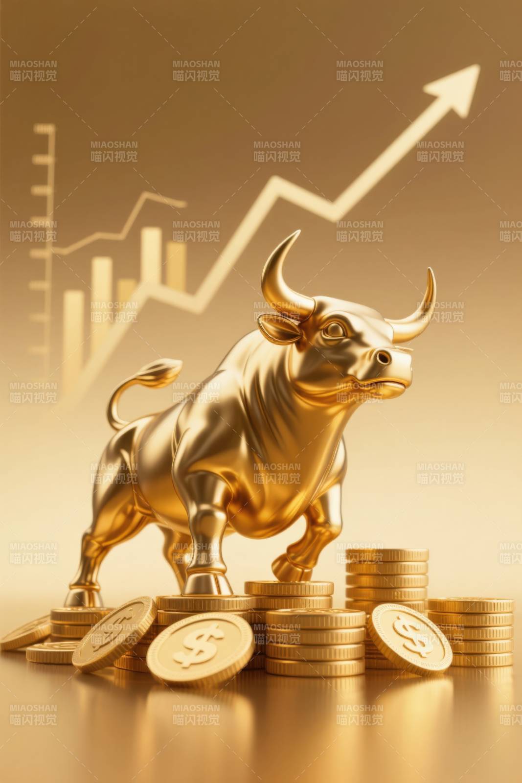 金色牛市股票上涨图片