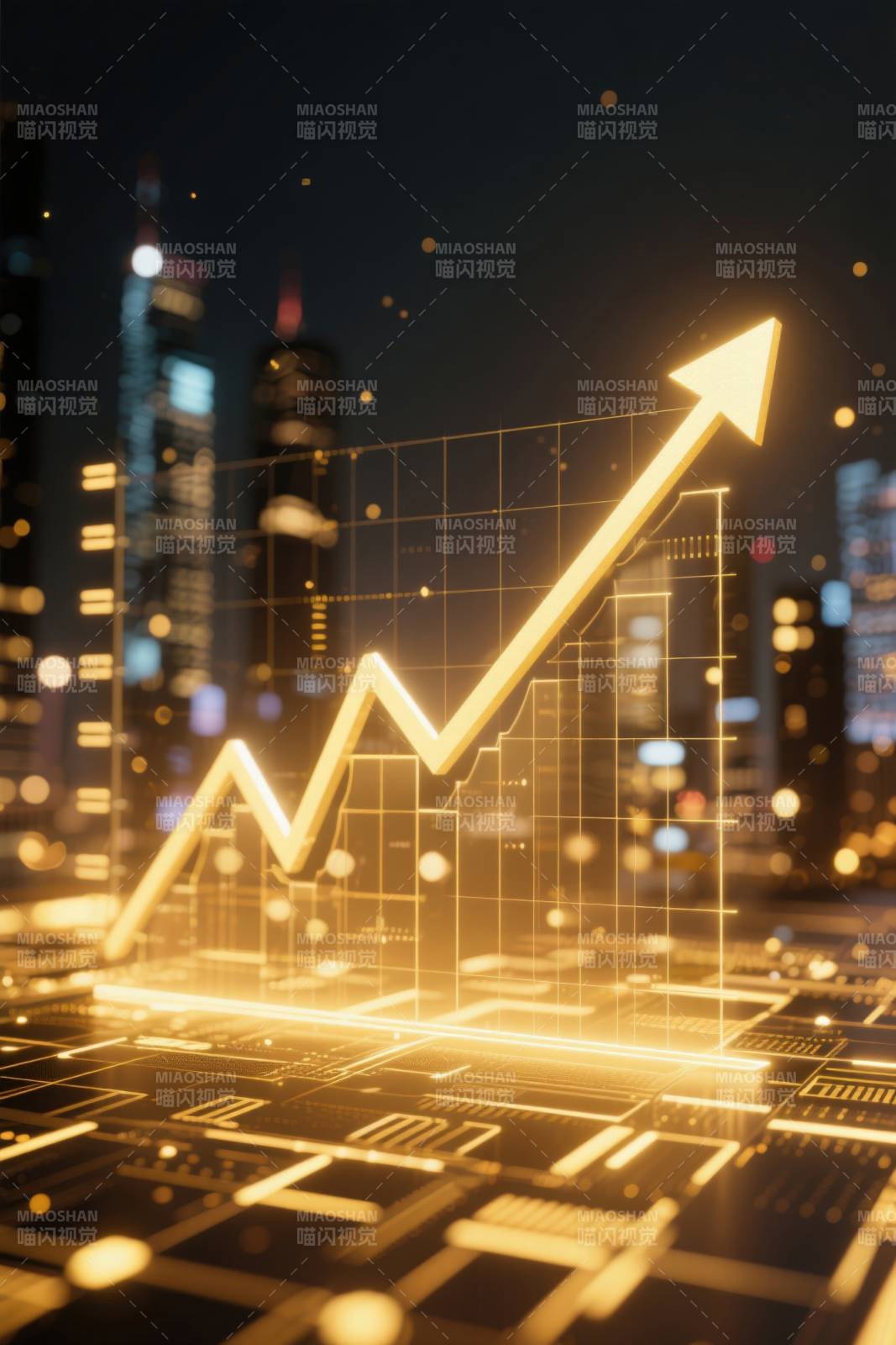 城市夜景增长趋势图图片