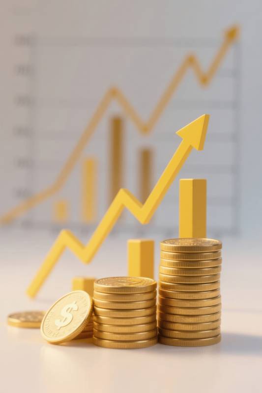 金币增长趋势图图片