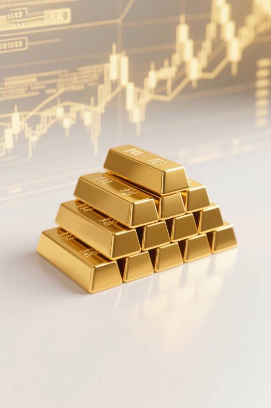 金条堆叠金融背景图片