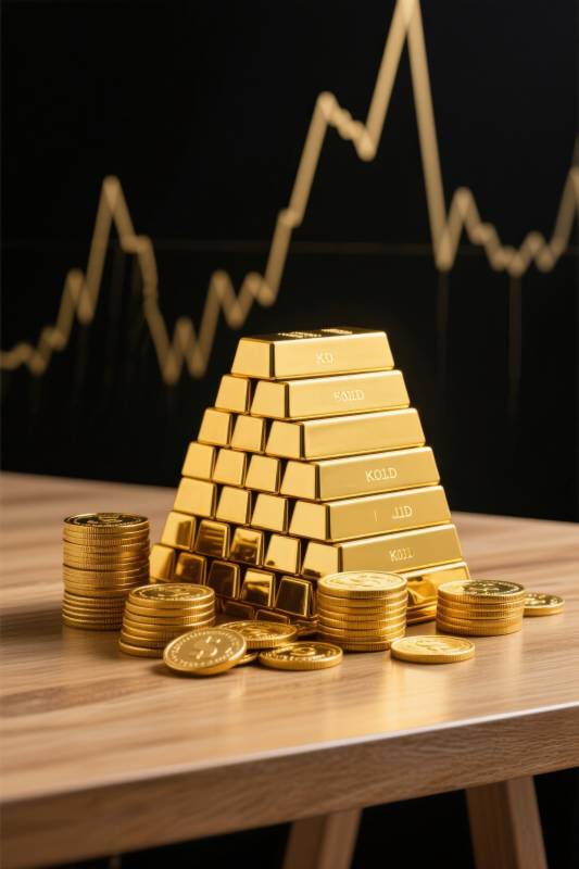 金条金币与金融曲线图片