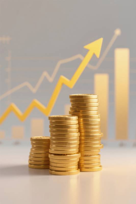 金币增长趋势图图片