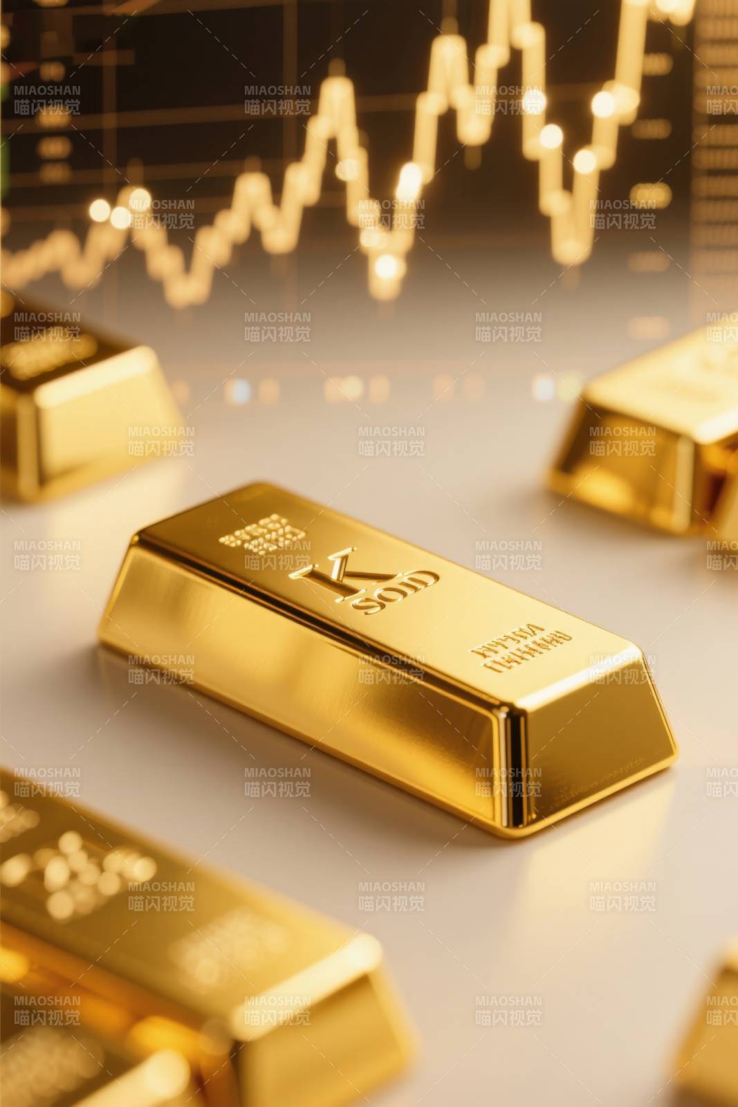 金条与股市行情背景图片