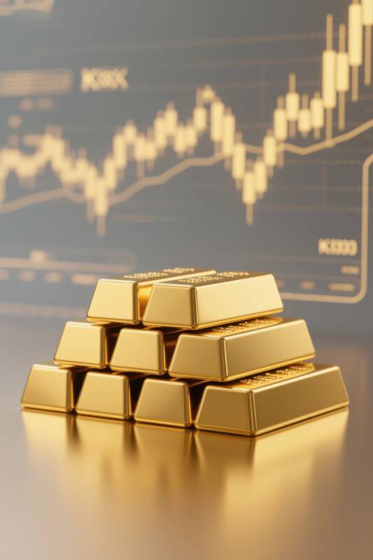 金条与金融图表的结合图片