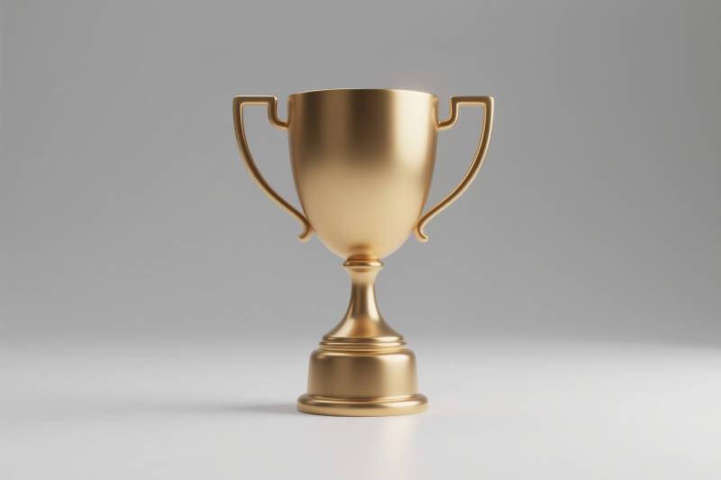 金色奖杯简约设计展示图片