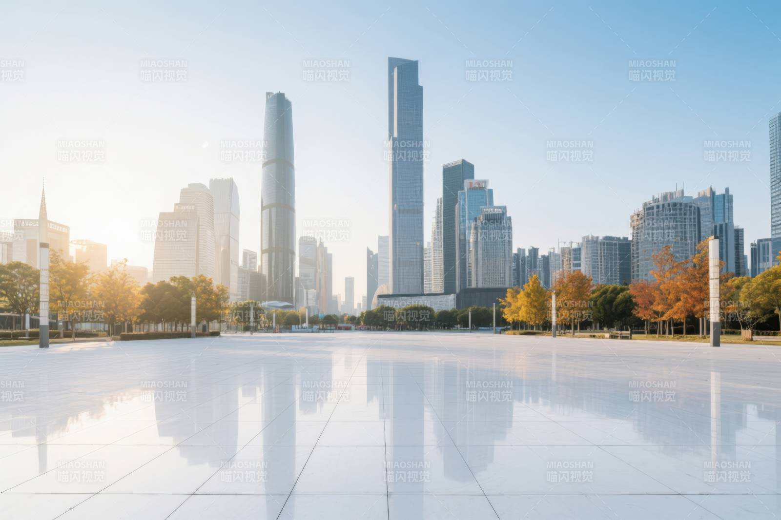 城市广场与高楼大厦图片