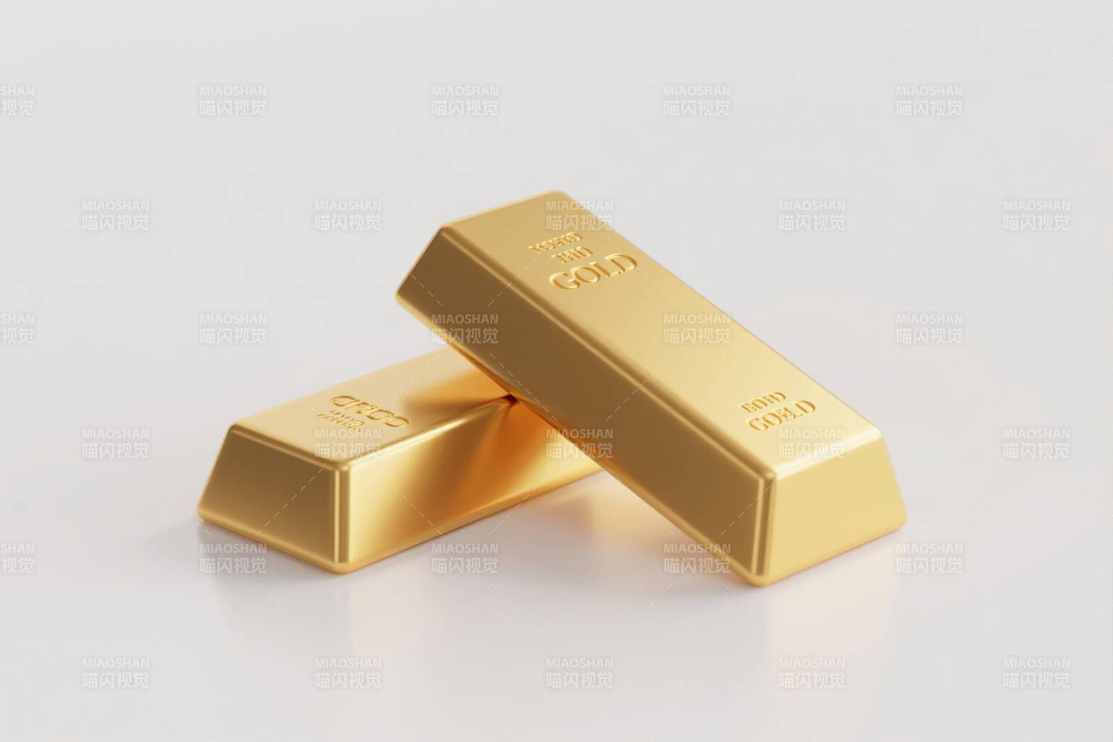 两块金光闪闪的金条图片