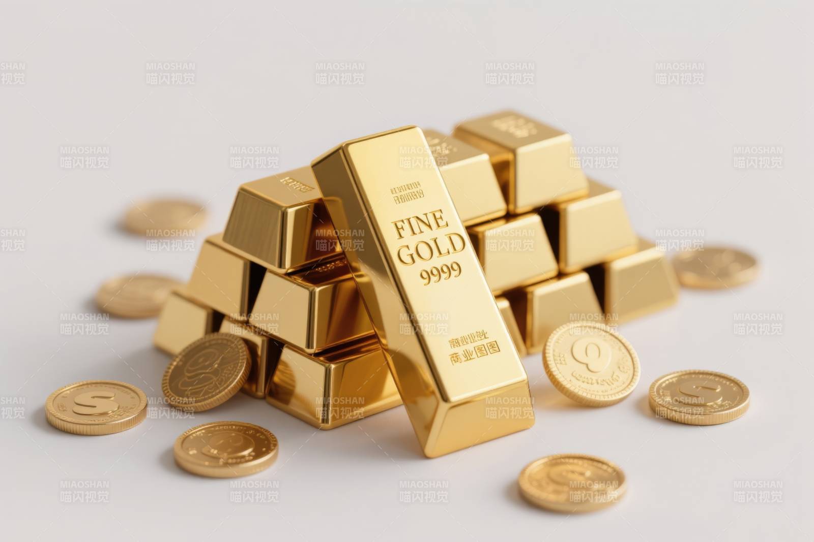 金条金币金融财富象征图片