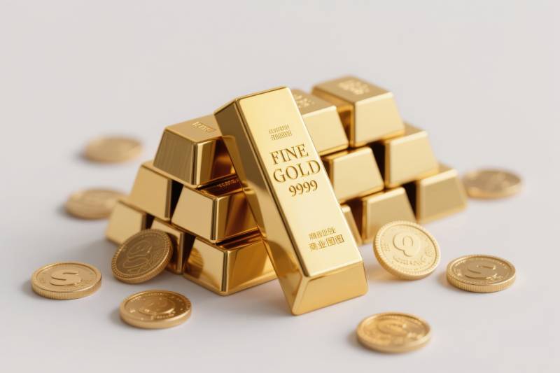 金条金币金融财富象征图片