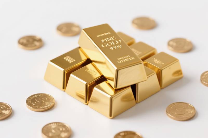 金条金币财富象征图片