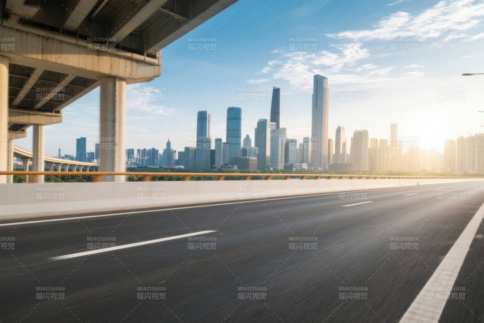 城市天际线高架桥风景图片