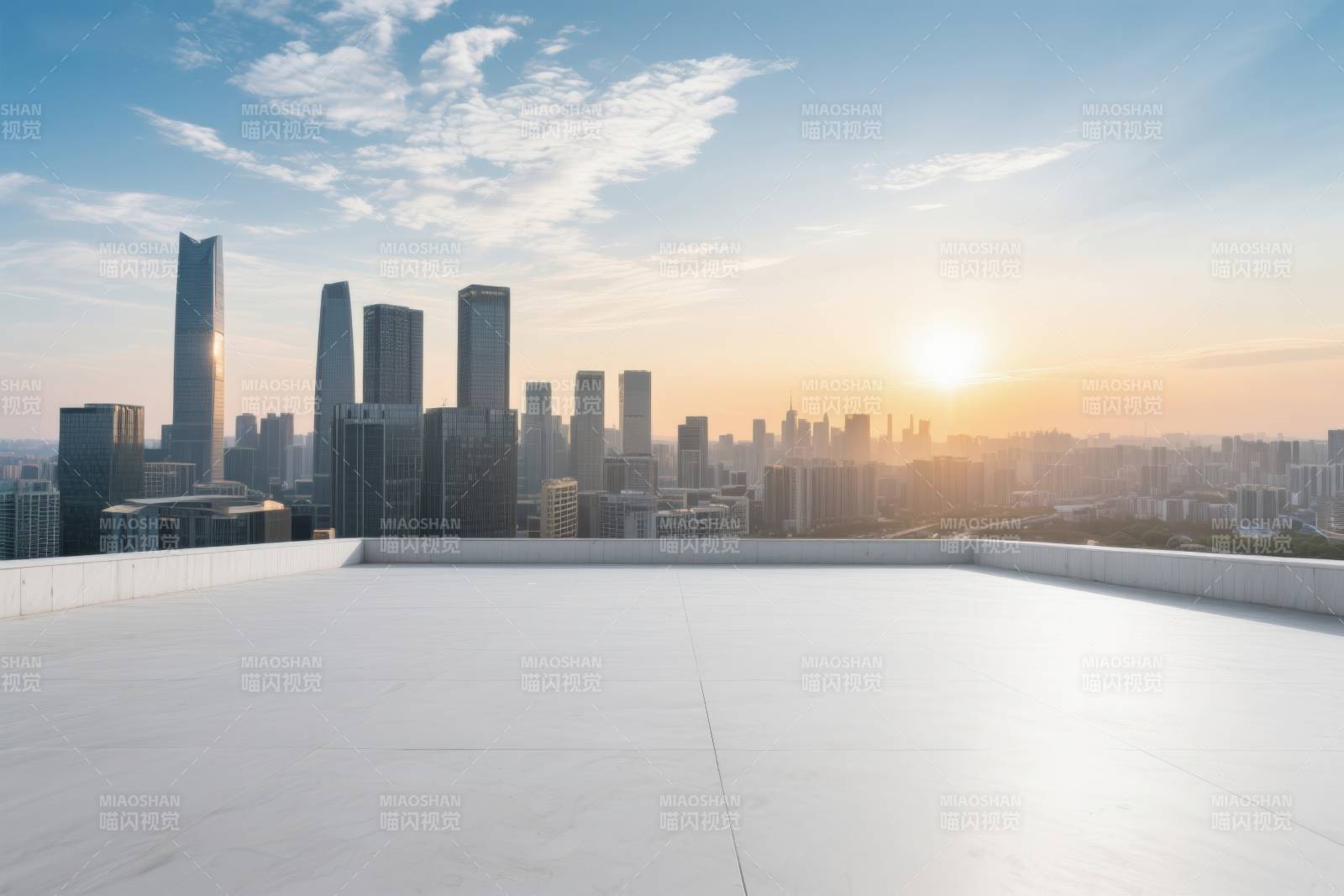 城市天际线日出美景图片