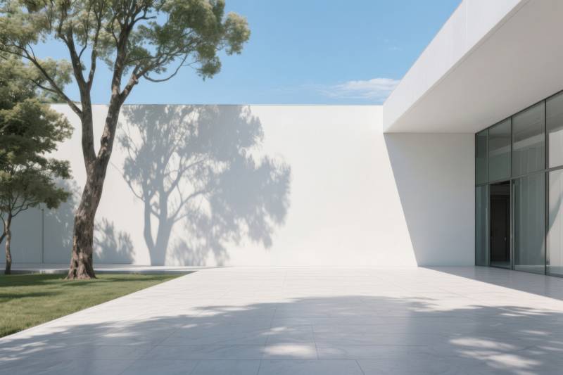 极简建筑与自然光影图片